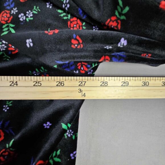 Woman Within Velour Black Floral Button Up Tunic Size 2X Stretch - Picture 7 of 12